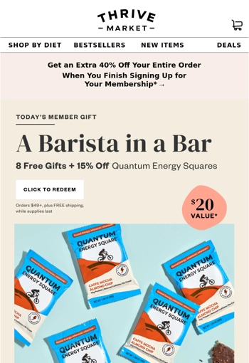 8 FREE protein bars ($20 value) + 15% off