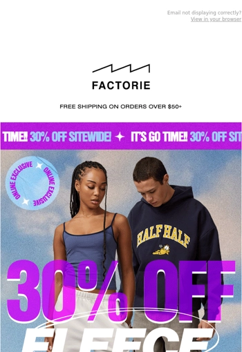 30% off all fleece (& EVERYTHING ELSE!!) *adds to cart*